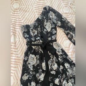Women’s Floral and Sheer One Sleeve Dress
